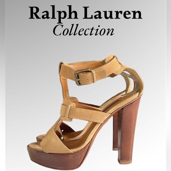 Ralph Lauren Purple Label Shoes - Ralph Lauren Collection suede high heel sandals size 8